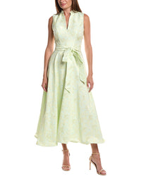 Rene Ruiz Rene Ruiz Mandarin Collar Jacquard Flare Hem Maxi Dress
