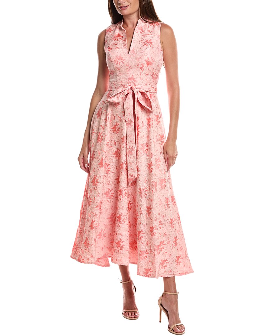 Rene Ruiz Rene Ruiz Mandarin Collar Jacquard Flare Hem Maxi Dress
