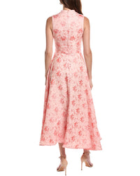 Rene Ruiz Rene Ruiz Mandarin Collar Jacquard Flare Hem Maxi Dress