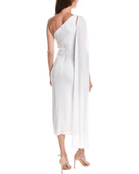 Rene Ruiz Rene Ruiz One-Shoulder Draped Shawl Collar Gown