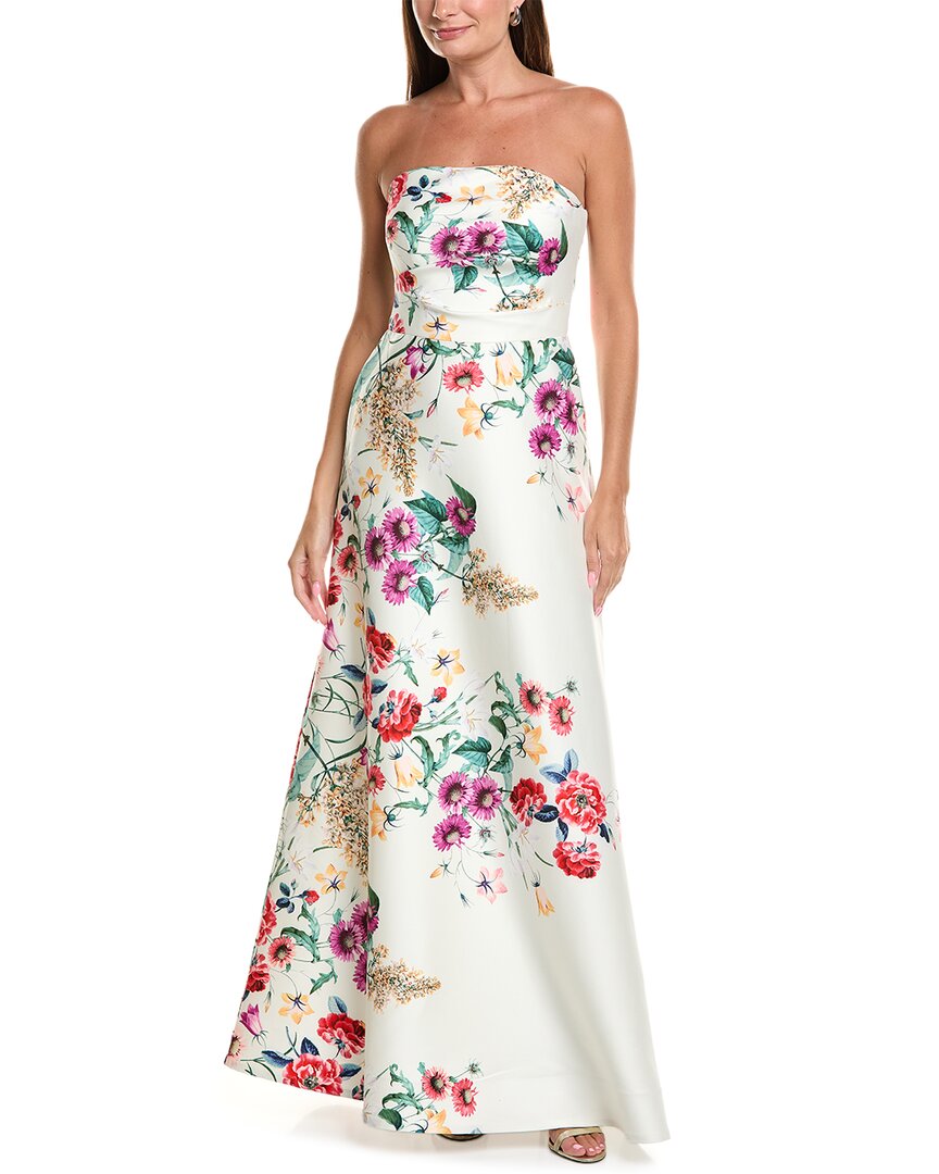 Teri Jon by Rickie Freeman Teri Jon By Rickie Freeman Mikado Floral Print Strapless Full Gown