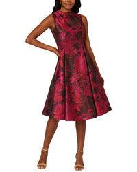 Adrianna Papell Adrianna Papell Sleeveless Printed Jacquard Party Dress