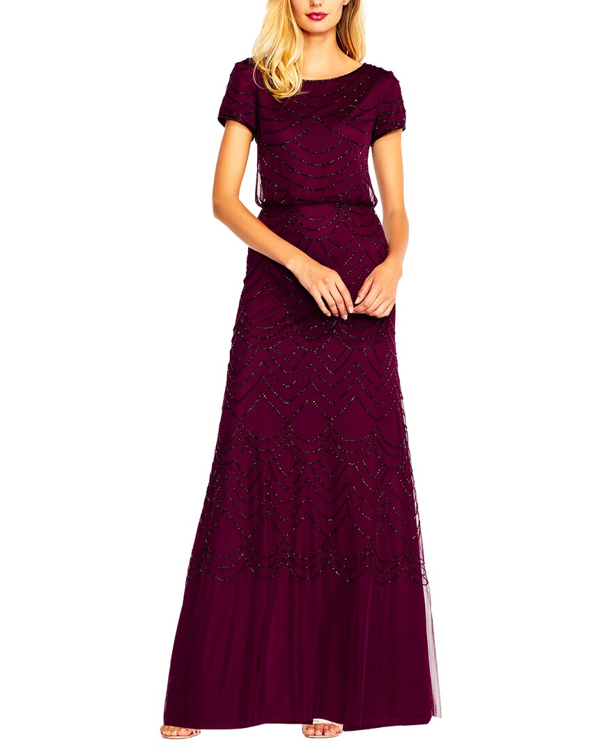 Adrianna Papell Adrianna Papell Beaded Blouson Petite Gown