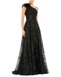 Mac Duggal Embellished One Shoulder A Line Gown