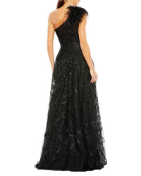 Mac Duggal Embellished One Shoulder A Line Gown