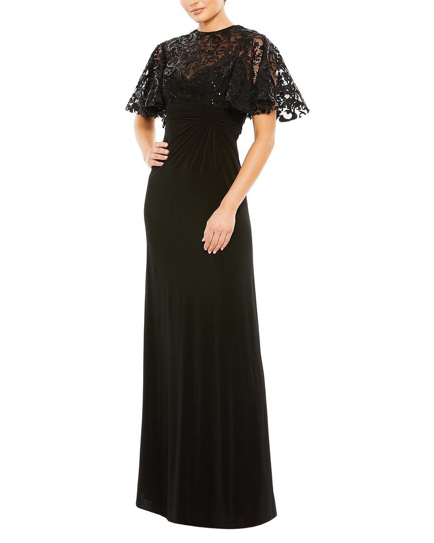 Mac Duggal Embellished Butterfly Sleeve Gown