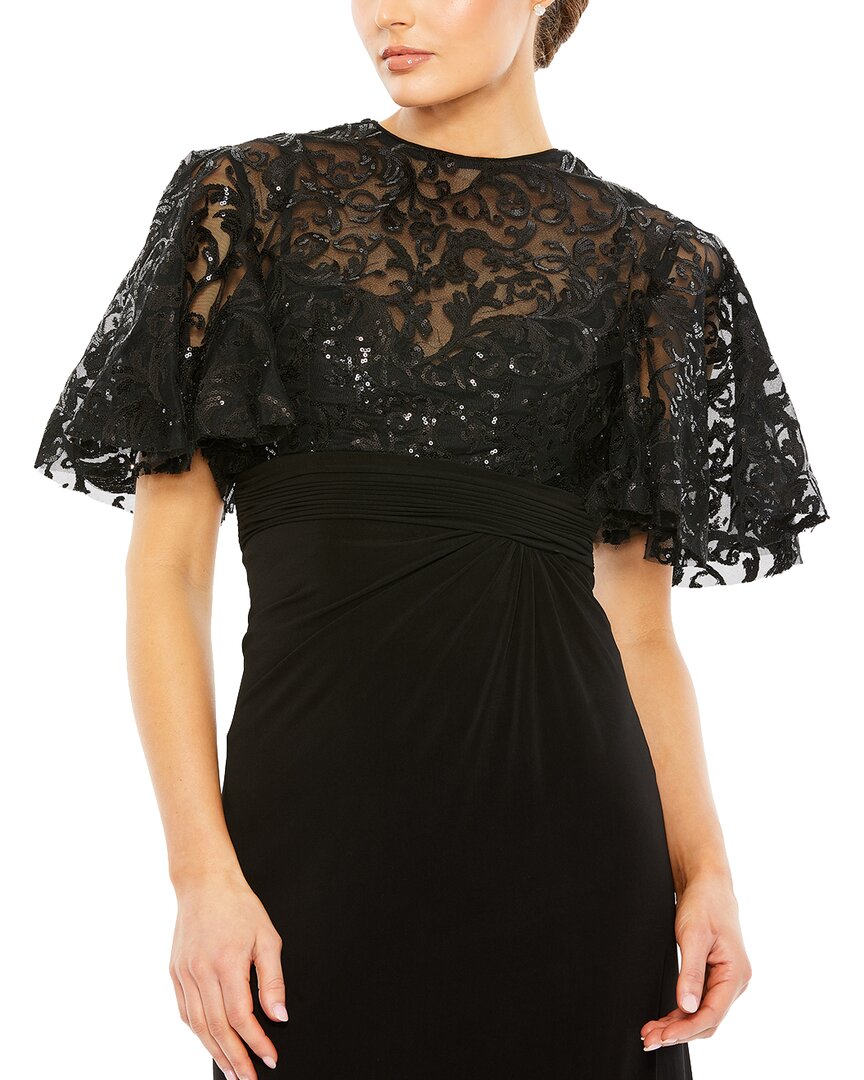 Mac Duggal Embellished Butterfly Sleeve Gown