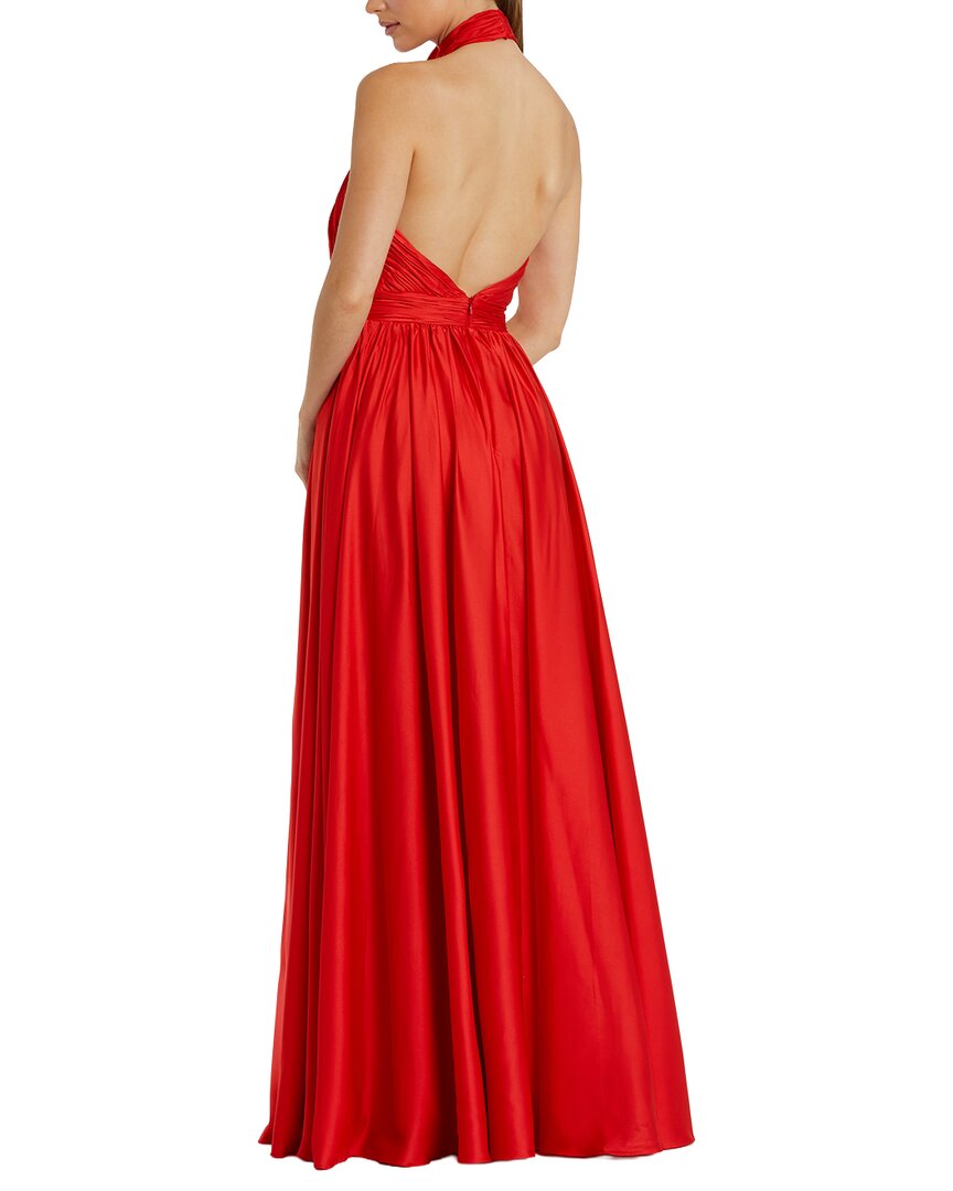 Mac Duggal Sleeveless Mock Neck Open Back A Line Gown