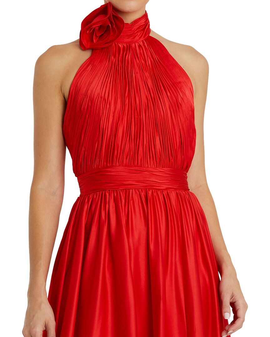 Mac Duggal Sleeveless Mock Neck Open Back A Line Gown
