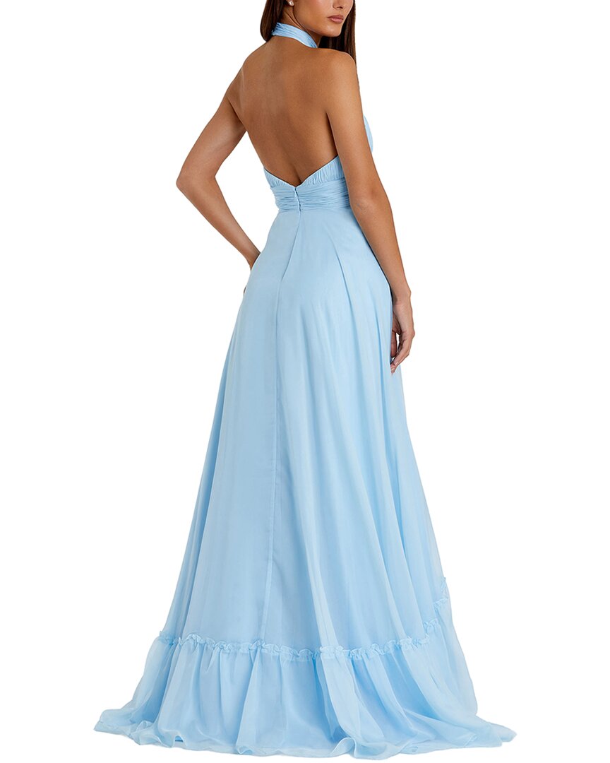 Mac Duggal Mac Duggal Tiered Chiffon Halter Gown