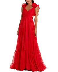 Mac Duggal Mac Duggal Ruffle Tiered Chiffon Gown