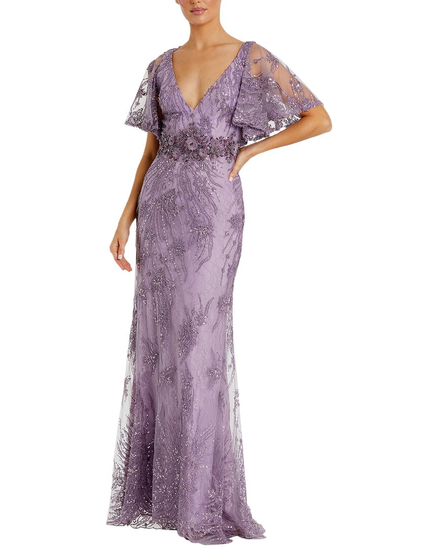 Mac Duggal Flutter Sleeve Gown