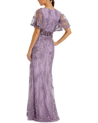 Mac Duggal Flutter Sleeve Gown