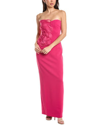 Badgley Mischka Badgley Mischka Flower Applique Gown