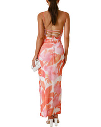 TAZGA Tazga Sleeveless Print Maxi Dress