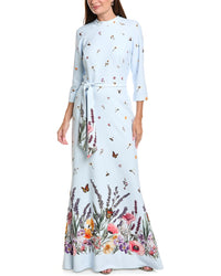 Teri Jon by Rickie Freeman Teri Jon By Rickie Freeman Crepe Border Print Gown