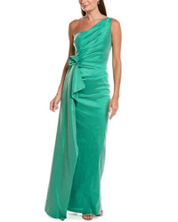 Teri Jon by Rickie Freeman Teri Jon By Rickie Freeman Taffeta One-Shoulder Flower Corsage Waist Gown