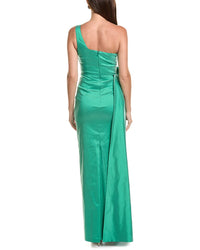 Teri Jon by Rickie Freeman Teri Jon By Rickie Freeman Taffeta One-Shoulder Flower Corsage Waist Gown
