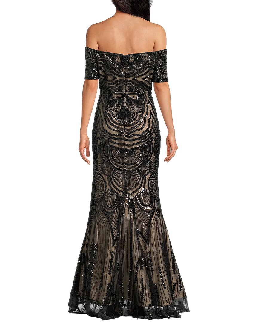 SHANI Shani Sequin Short Sleeve Maxi Dress