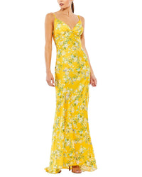 Mac Duggal Mac Duggal Floral Print Sleeveless Trumpet Gown