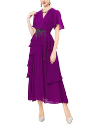 Burryco Short Sleeve Midi Dress