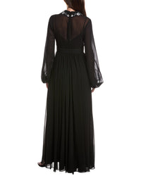 Badgley Mischka Badgley Mischka Floral Embroidered Shirt Dress