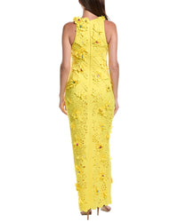 Badgley Mischka Badgley Mischka Scuba 3D Flowers Gown