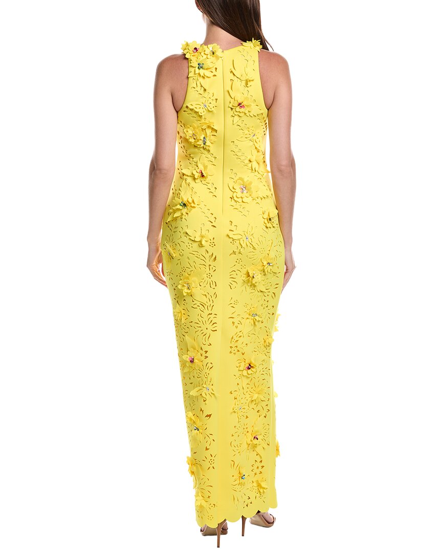 Badgley Mischka Badgley Mischka Scuba 3D Flowers Gown