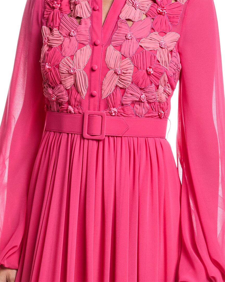 Badgley Mischka Badgley Mischka Floral Embroidered Shirt Dress
