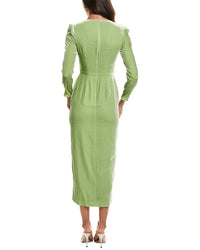 SALONI Saloni Jinx Stretch Velvet Silk-Blend Midi Dress