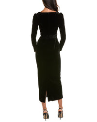 SALONI Saloni Jinx Stretch Velvet Silk-Blend Midi Dress
