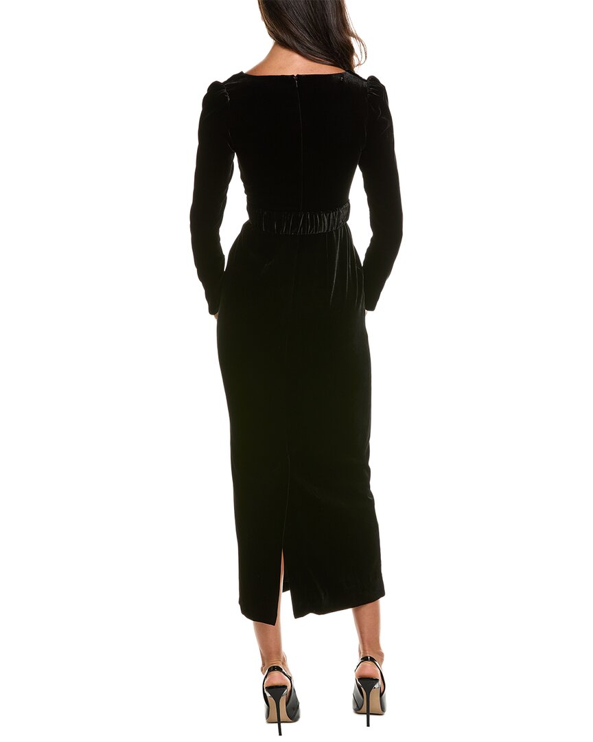SALONI Saloni Jinx Stretch Velvet Silk-Blend Midi Dress