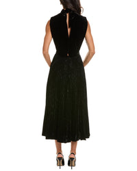 SALONI Saloni Fleur Liquid Velvet Silk-Blend Midi Dress
