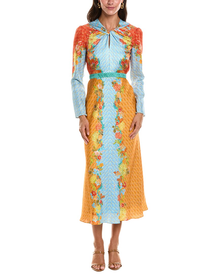 SALONI Saloni Claudia Crackle Stamped Silk Mini Dress