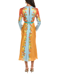 SALONI Saloni Claudia Crackle Stamped Silk Mini Dress