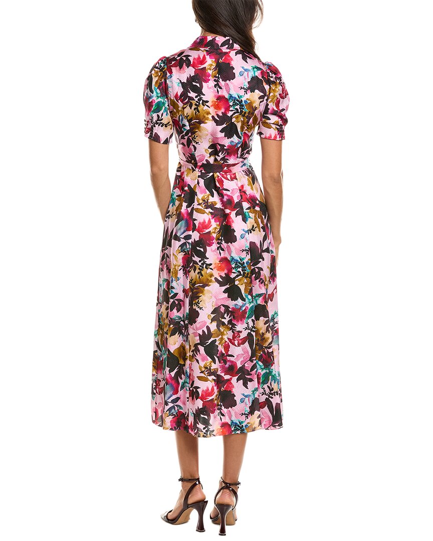 SALONI Saloni Vanessa Dotty Stamped Satin Silk Dress