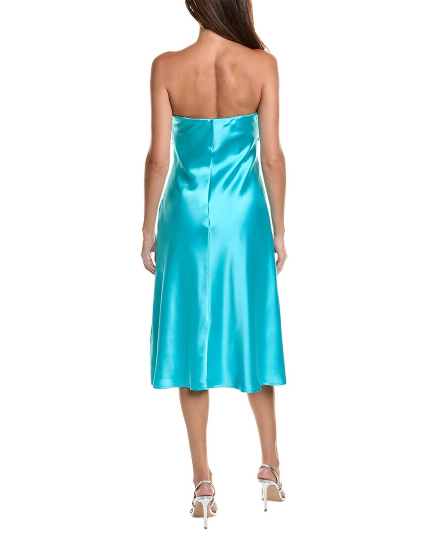 ml Monique Lhuillier Imara Satin Midi Dress, Blue / 6