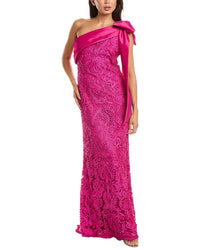 Tadashi Shoji Tadashi Shoji Lorne Embroidered Bow Shoulder Gown