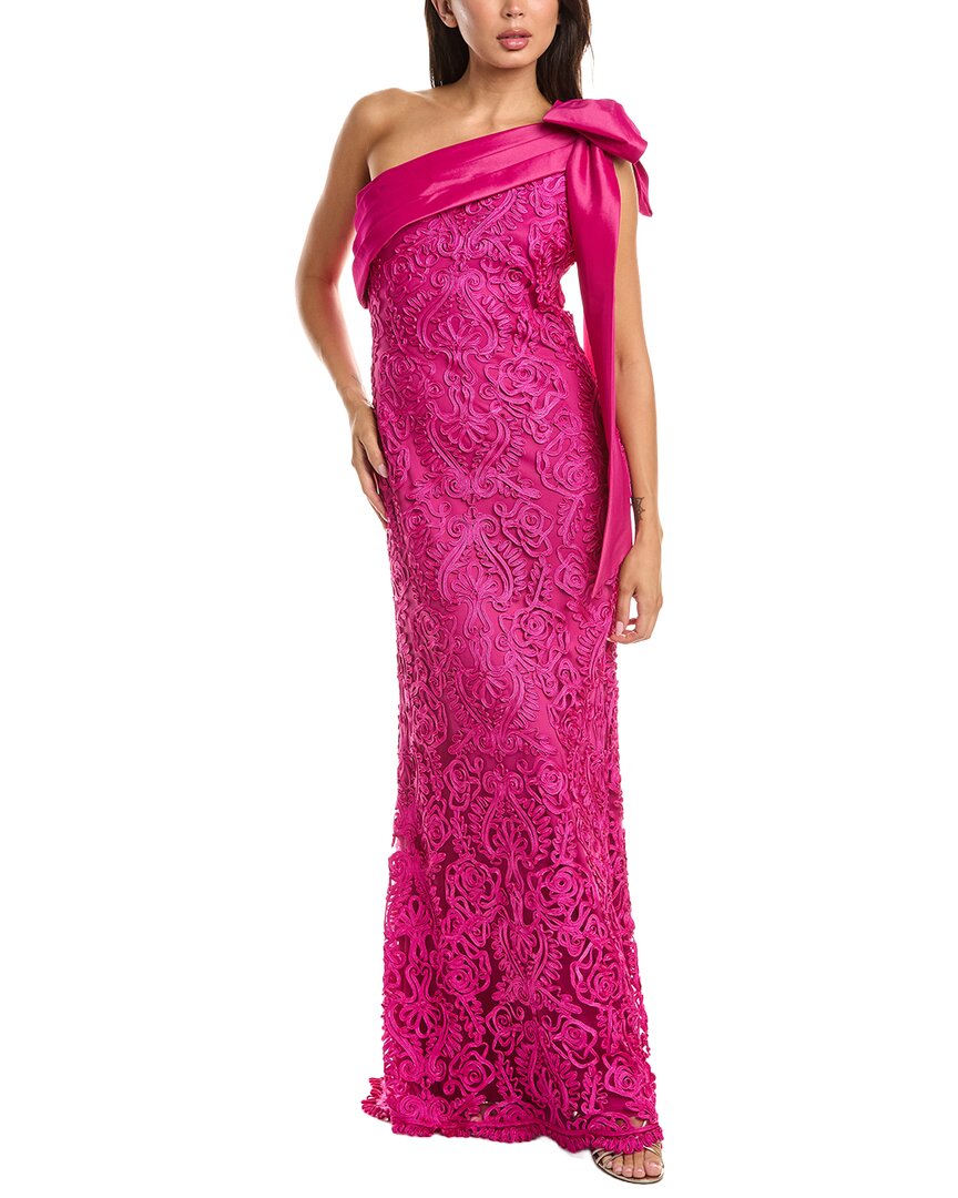 Tadashi Shoji Tadashi Shoji Lorne Embroidered Bow Shoulder Gown
