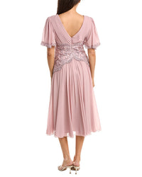 Tadashi Shoji Tadashi Shoji Indira Embroidered Chiffon Midi Dress