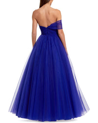 Mac Duggal One Side Off The Shoulder Tulle Ball Gown
