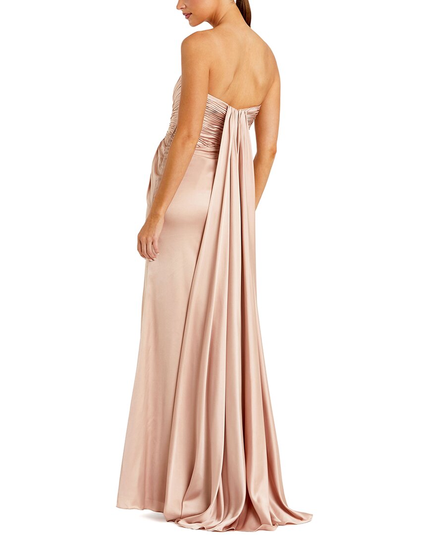 Mac Duggal Strapless Charmeuse Wrap Gown