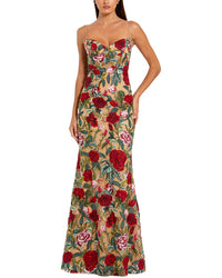 Mac Duggal Mac Duggal Floral Embroidered Off The Shoulder Gown