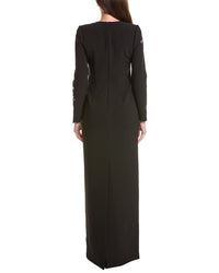 Teri Jon by Rickie Freeman Teri Jon By Rickie Freeman Crepe Floral Pearl Applique Gown