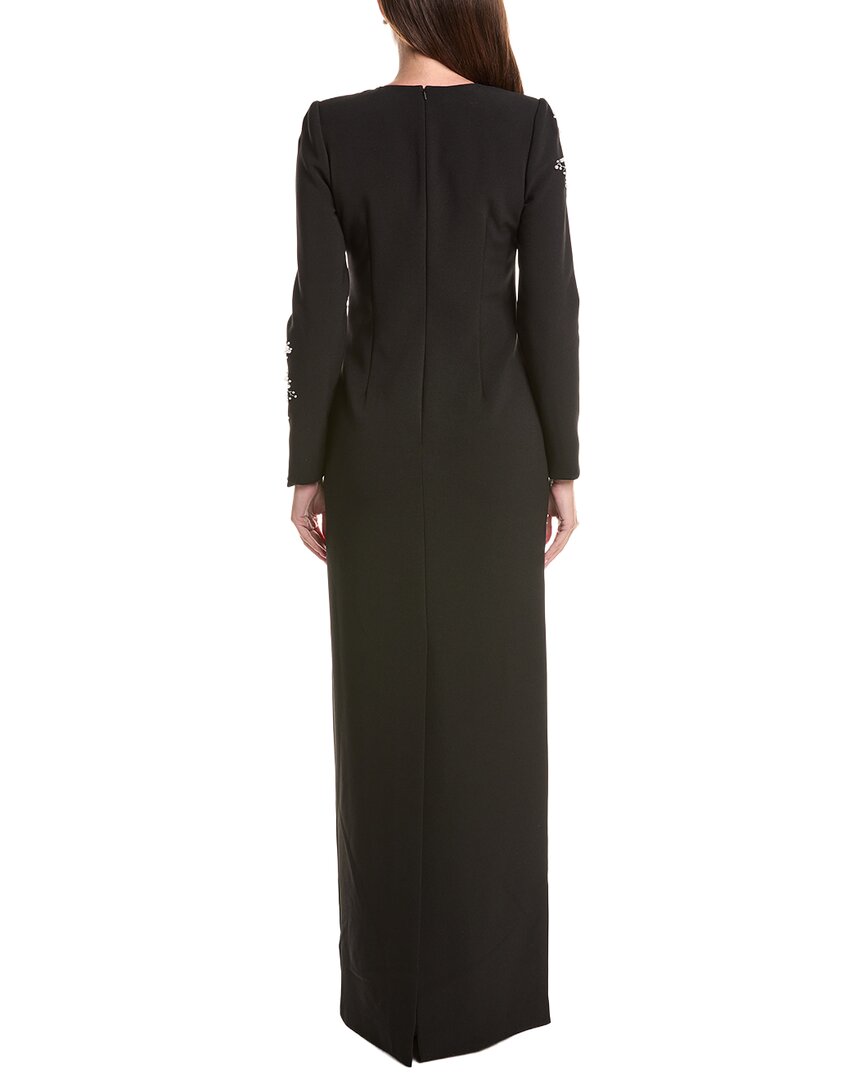 Teri Jon by Rickie Freeman Teri Jon By Rickie Freeman Crepe Floral Pearl Applique Gown