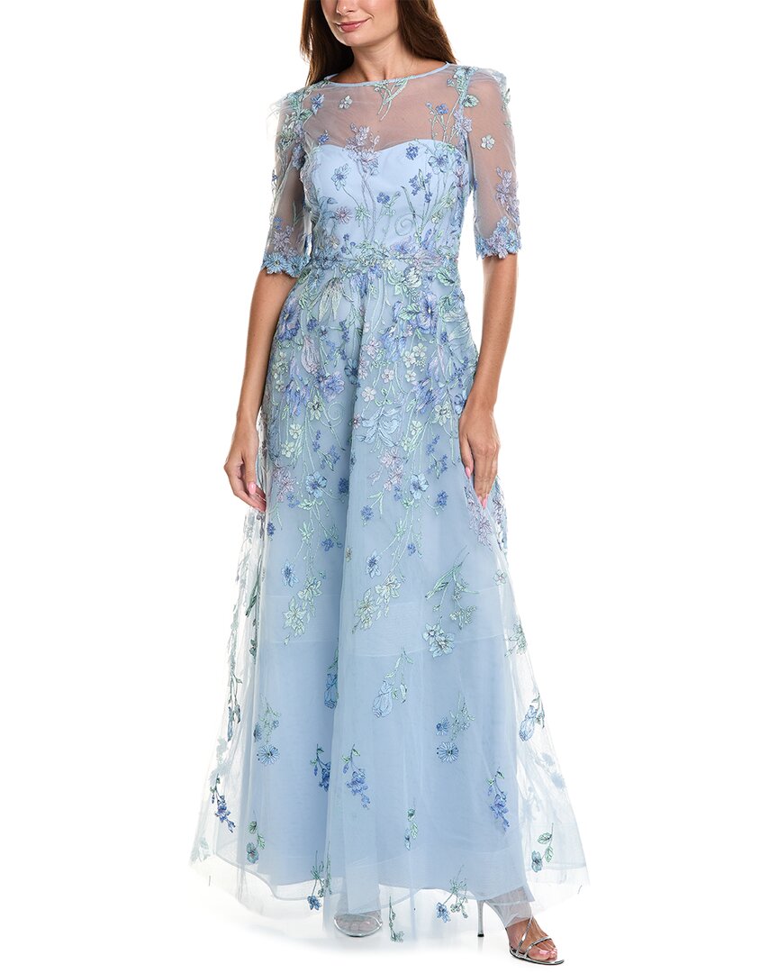Teri Jon by Rickie Freeman Teri Jon By Rickie Freeman Embroidered Tulle Gown