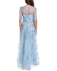 Teri Jon by Rickie Freeman Teri Jon By Rickie Freeman Embroidered Tulle Gown
