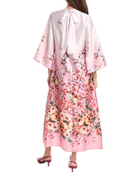 Teri Jon by Rickie Freeman Teri Jon By Rickie Freeman Twill Mandarin Neck Border Print Midi Dress