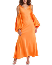 Halston Binnie Gown Orange 0
