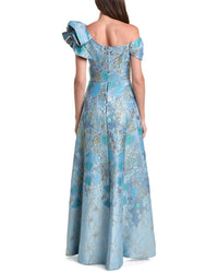 Teri Jon by Rickie Freeman Teri Jon By Rickie Freeman Metallic Jacquard Gown